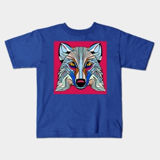 Comic Book Art Wolf Face Kids T-Shirt